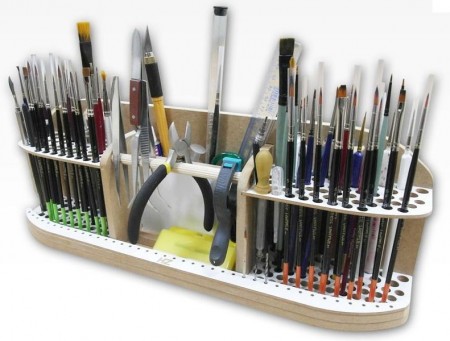 Hobby In Use Paint Brush & Tool Holder Rest Stand Table Top Keep Surface Clean 